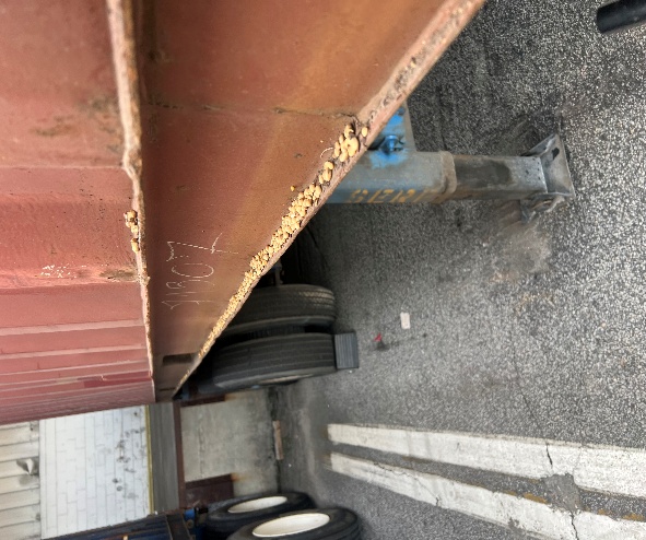 Seed debris in a container seam