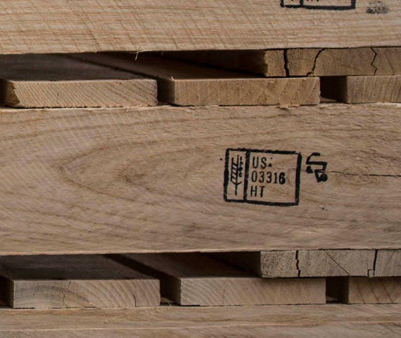 ISPM-15 marking on wood pallet