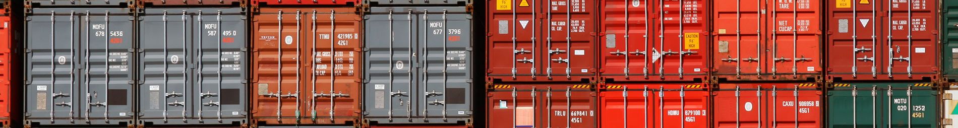 Stacked shipping containers
